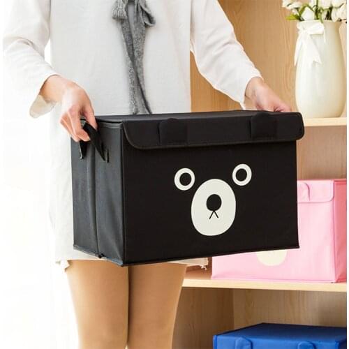 Black Blue Pink Organizer for underwear kids toys clothes Modern Style Oxford cloth Storage Box Cute Bear for Bedroom wardrobe