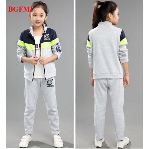 Kids Boys Girls 2pc Plus Velvet Clothes Set Patchwork Zipper Jacket Coat + Trousers for 3-11yrs Teens Boy Sport Clothing Suits