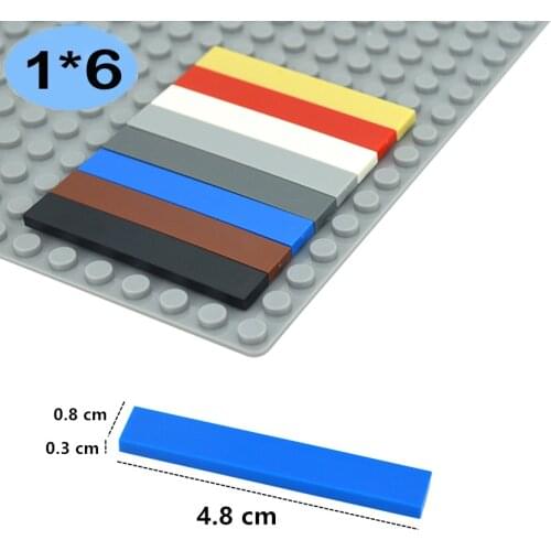 50pcs Compatible Assembles Particles1x6 DIY Building Blocks Figure Bricks Smooth Flat Tile 6636 Educational Creative Size Toys