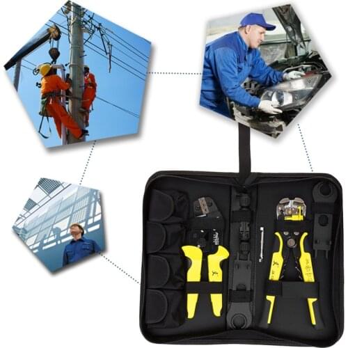 Photovoltaic solar crimping pliers 2.5-6mm2 14-10AWG connector wire and cable line cutting wire stripping plier tool kit