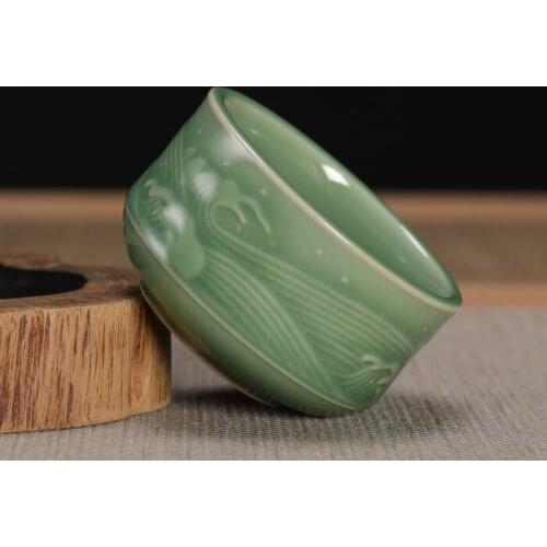 Di Kiln Plum Green Ceramic Hearing the Sea Ceramic Host Tea Cup