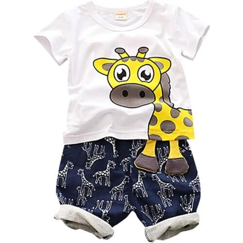 Newborn Boys Clothing Sets Infant Cartoon Outfits Toddler T-Shirt Shorts 2-Piece Kids Casual Costume Baby Girls Clothes Suit