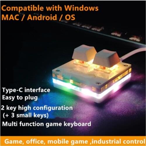 Used for win/mac/ Android/IOS Mechanical OSU 2 key high configuration Mini keyboard copy and paste Custom shortcut Type-C inte