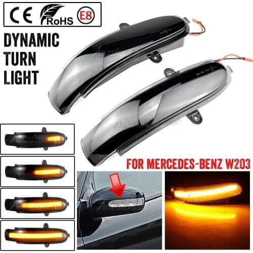 Flashing Water Dynamic Indicator Blinker For Mercedes Benz C Class W203 S203 CL203 2001-2007 LED Turn Signal Side Mirror Light