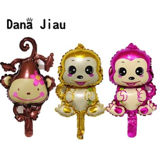 MINI gold pink monkey balloons kids birthday party Decoration Balloon holiday Aluminum Inflatable Foil Ball toy