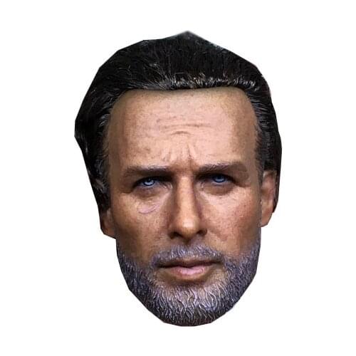 1:6 Hair Transplant Version Of Rick Grimes Removable Head Engraving Police Officer Male Head