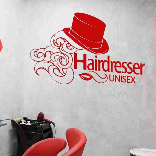 Hair Salon Sticker Beauty Scissors Decal Haircut Name Posters Vinyl Wall Art Decals Decor Decoration Mural Salon Sticker