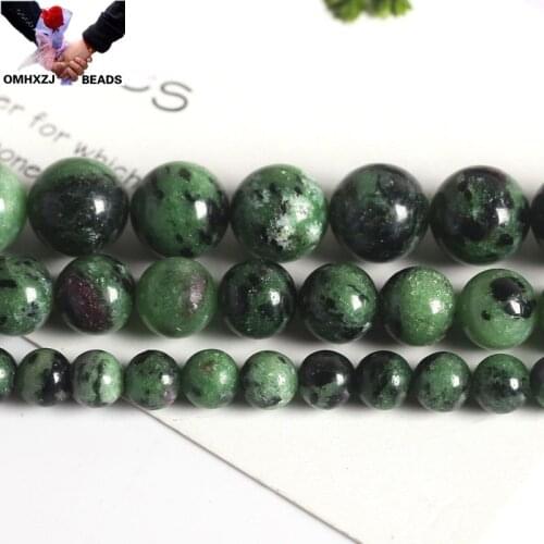 OMH Wholesale JD78 46 8 10 12mm Natural Jewelry DIY Making Bracelet Necklace Natural AAA Epidote Loose Spacer Faceted Round Bead