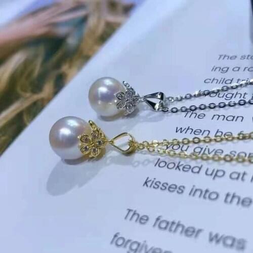 Flower Shape 925 Sterling Silver Pendant Base Settings Mountings Findings Parts for Pearl Crystal Jade Agate 5pcs/lot