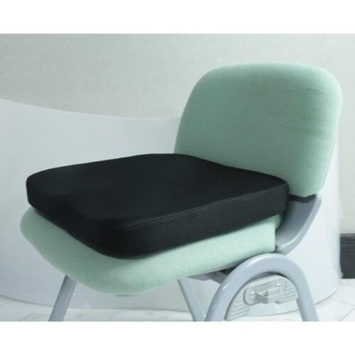 Memory Foam Seat Cushion Pad for Wheelchair, Office & Car 15.7''x 15.7'' x 2.4'' inch (Black Color)