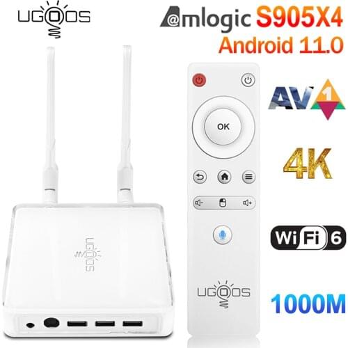 UGOOS AM7 DDR4 Android 11.0 Amlogic S905X4 Smart TV Box 1000M LAN 4GB RAM 32GB ROM WiFi 6 BT5.0 4K HD Media Player set top box