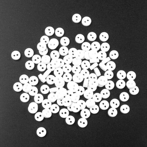 300Pcs 6mm White Round Resin Sewing Buttons Scrapbook Knopf Bouton DIY Buttons Cabochon Home Decoration Accessories