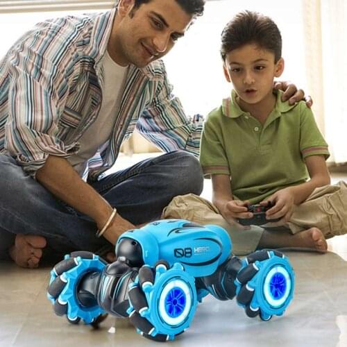 One Key Twist Remote Control RC Twist Car 2.4G 4WD 30KM/H Stunt Car Toy With Music Dancing Flash Light Gesture Induction Drift