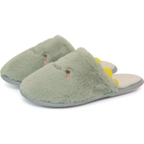 Multi Color Cartoon Animal Shape Flat Bottomed Warm Slippers With Antiskid Soles at Home