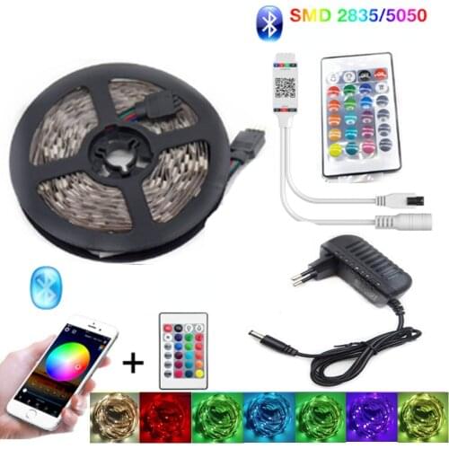Bluetooth LED Strip Lights 20M RGB 5050 SMD Flexible Ribbon Waterproof RGB LED Light 5M 10M Tape Diode DC 12V Bluetooth Control