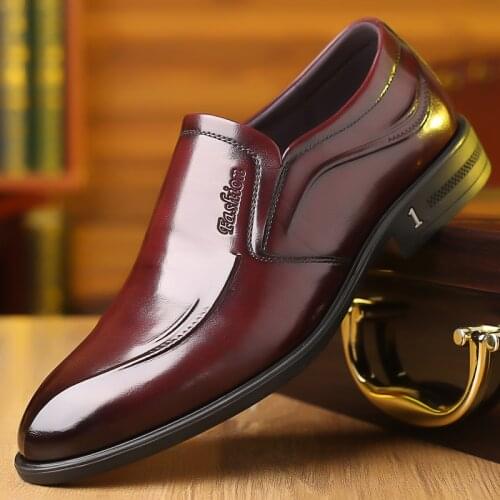 Luxury Size 38-44 Mens Dress Shoes Slip On Microfiber Leather Pointed Toe Business Shoes Men Office Classic Gentleman Shoes
