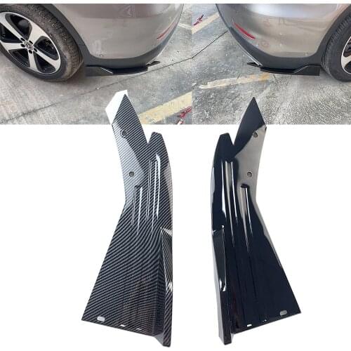 2pcs Universal Gloss Black Car Rear Bumper Spoiler Canards Fins Anti-crash Diffuser Lip Wrap Angle Splitter Protector Guard Kits