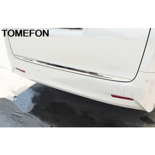 TOMEFON Exterior For Toyota Alphard Vellfire AH30 2015 2016 Rear Tail Gate Liftgate Box Lid Door Cover Trim Stainless Steel