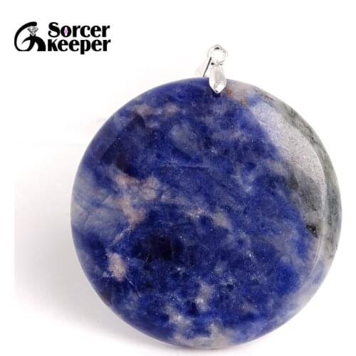 Women & Men Fashion Jewelry Pendants Necklaces With Chain Wholesale Blue Sodalite Beads Quartz Stone Colares Femininos BC495
