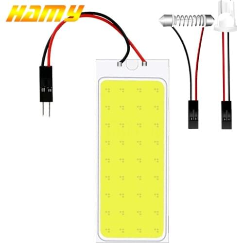 2x Car C5W LED COB Bulb Fstoon Interior Dome Reading Light T10 W5W Auto Luggage Trunk License Plate Lamp Super Bright Whit 12V