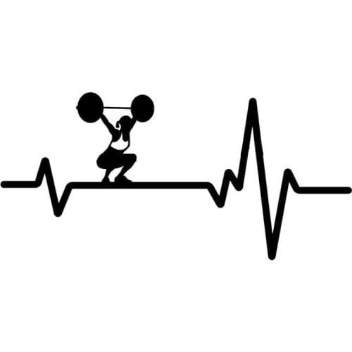 15.7*7.5CM Fashion Heart Beat Line Crossfit Weight Gym Training Car Stickers Vinyl Decor Silhouette C12-0827