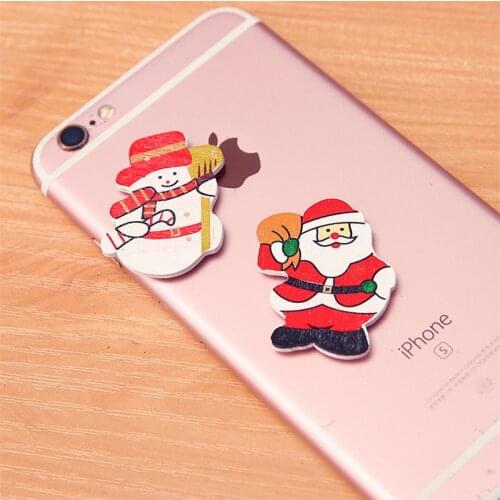 16Pcs Christmas Mobile Phone Window Fridge Door Wall Stickers Decoration With Garland Tree Snowman Santa Claus Pattern