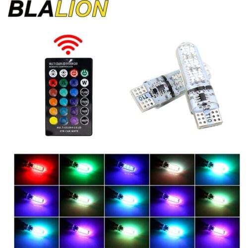 2pcs High Quality RGB Car T10 Plug Width Lamps Interior Decoration Lights 1500LM 6000K 5050 Remote Control Auto Atmosphere Lamps
