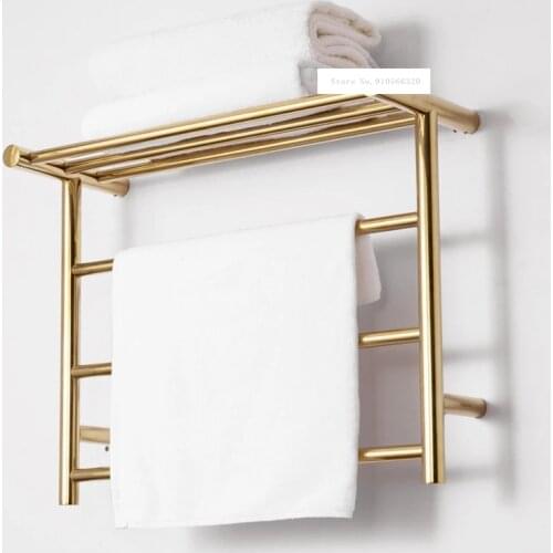 304 Stainless Steel Towel Titanium Gold Warmer Bathroom Toilet Heated Towel Rail Wall Mounted Electric Heating Towel Drying Rack