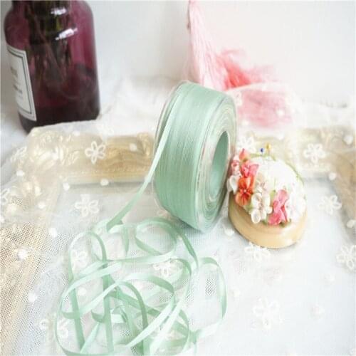 4mmx10m/roll ins style wedding ribbon 100% pure silk embroidery ribbon thin taffeta silk edge ribbon Anya Ribbon Handcraft