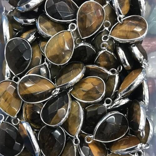 5pieces AGATE/TIGEREYE/GREEN JADE/lapis/white crystal drop faceted for DIY jewelry making loose beads FPPJ wholesale