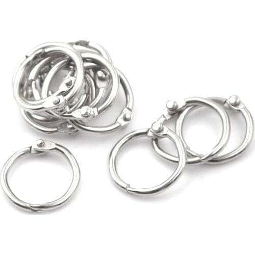 50Pcs/lot 20mm Outer DiameterStaple Book Binder Loose Leaf Ring Keychain Circlip Ring For Photo Albums Accesssories