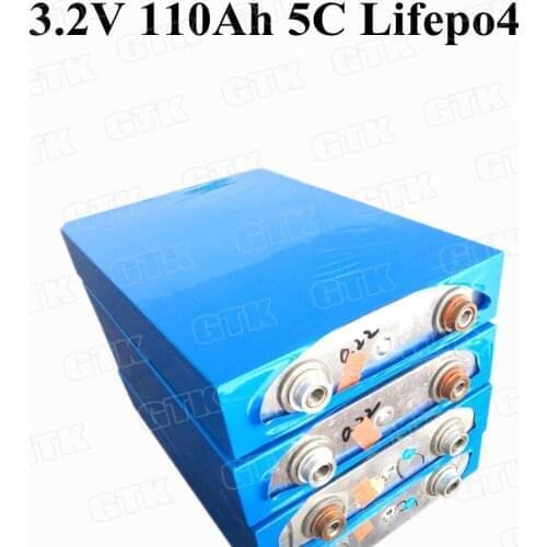 8pcs 3.2v lifepo4 battery 3.2v 110Ah lithium battery large capacity 5C discharge for diy12V solar energy storage RV battery