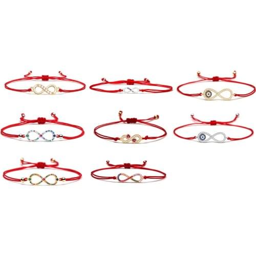 AAA Multicolored Cubic Zirconia Stones Infinity Love Charm Bracelet Women Amazing Lovely CZ Endless Affection Couple Jewelry Her