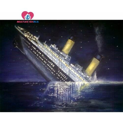 Diamond embroidery landscape Titanic paintings from crystals pictures of rhinestones for home Hobby crafts Diamond mosaic full