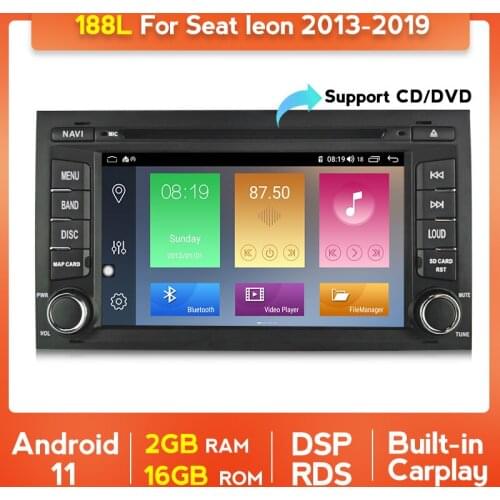 Android 11 4G LTE DSP Car Multimedia Radio Player For Seat Leon 2013-2019 3.0 GPS Navi Carplay Auto Car IPS BT DVD 2 Din