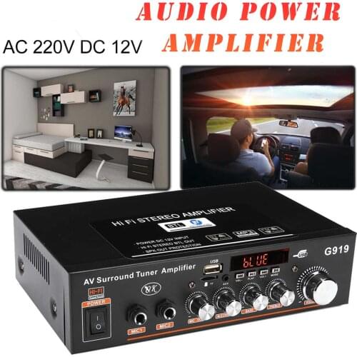 Artudatech 12V 220V G919 Wireless Bluetooth HiFi Audio Sound Amplifier For FM Stero Radio