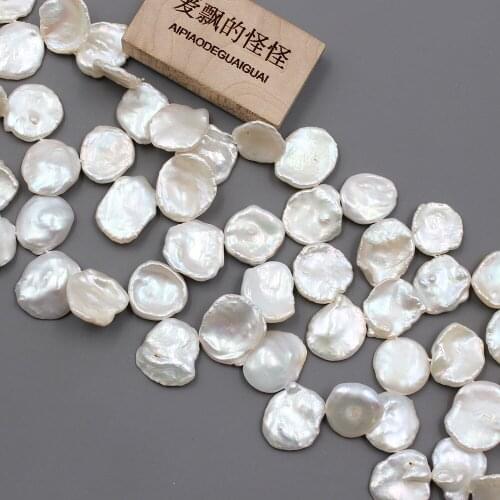 APDGG Genuine Natural 15-18mm Good Quality Keshi White Reborn Pearl Strands Loose Beads Women Lady Jewelry Making DIY
