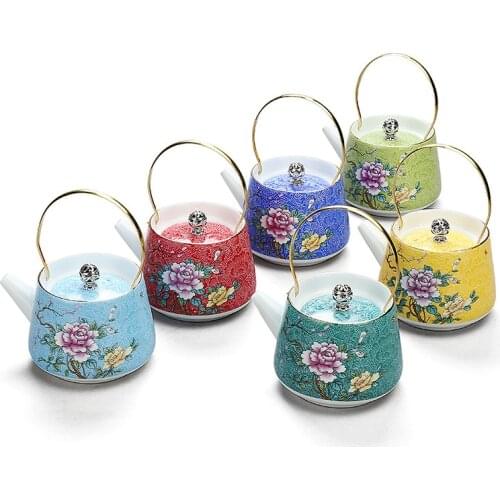 Grilled Tea Set Hand Painted Gold Beam Pot Kungfu Ceramic Accessories Japanese Creative Single Pot Teapot