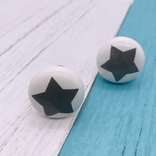 Diameter 33mm 10pcs/lot White and Grey Ceramic Drawer Knob Pull Handle Kitchen Cabinet Home Diy Funiture Knobs Hardware