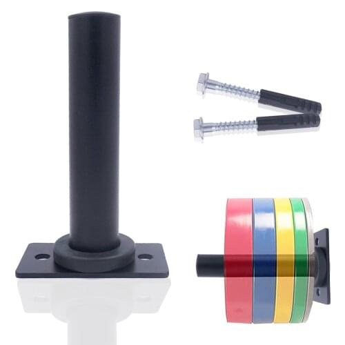 Home Wall Mounted Barbell Plates Hanging Rod Save Space Weight Plates Storage Rack Attachment Accessories with Rubber Pad