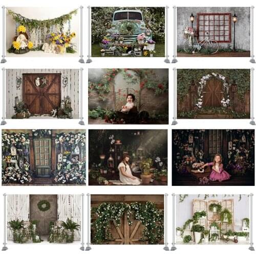 Window Grass Door Photography Backdrops Portrait Themed Photography Printed Backdrop Prop Wedding Kids Birthday Baby Background