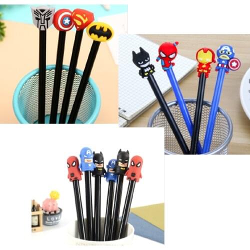 4Pcs/Set Cute Cartoons Gel Pen Kawaii School Supplies Gel Ink Pen School Stationery Office Suppliers Pen Boys toy Kids Gifts