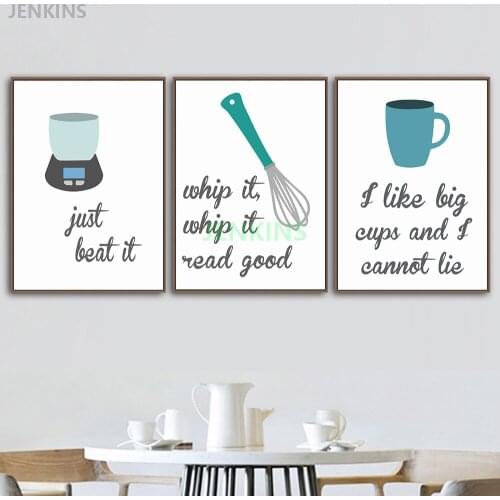 Canvas Painting Nordic Art Wall Poster Simple Cartoon Kitchenware Painting and Printmaking Home Decoration Kitchen Jenkins
