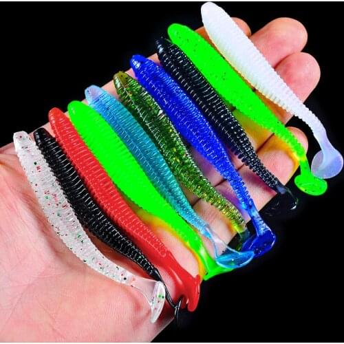 Artificial Soft Lure 2.4g/8.5cm Wobblers Carp Fishing Soft Bait T Tail Lures Silicone Artificial Fishing Tackle