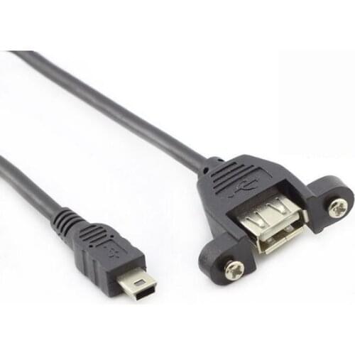 Usb female to mini usb male data cable baffle line T type connector adapter