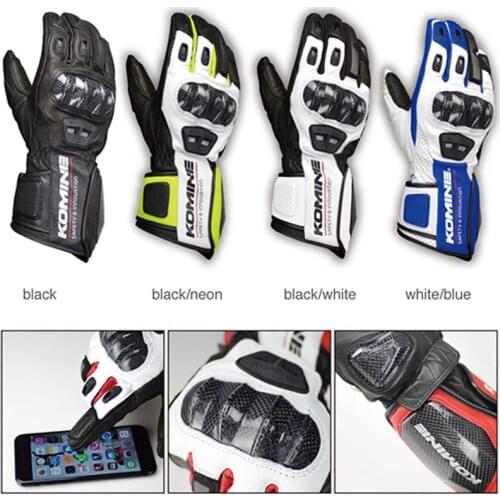 Komine GK 198 Carbon Protect Touchscreen Gloves Motorcycle Motorbike Riding Glove