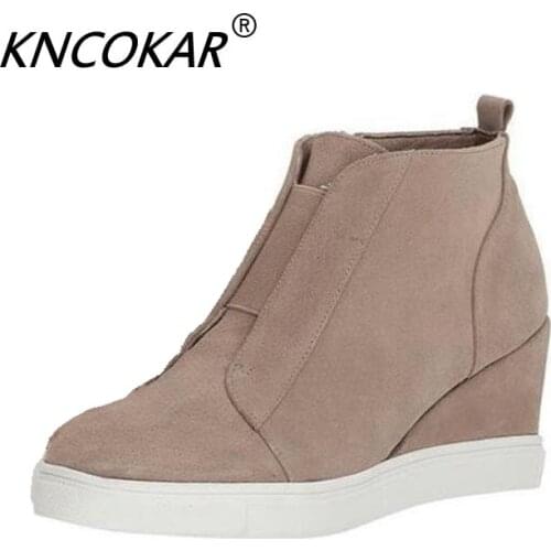 KNCOKAR Mixed Colors Of Autumn And Winter Europe And The United States Custom Short Boots Original Single Large Size 40-43