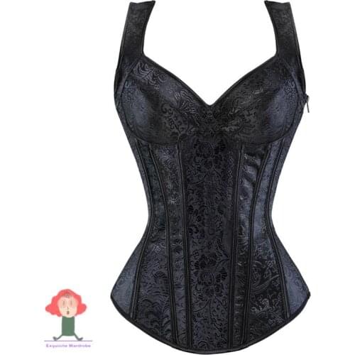 Gothic Overbust Corset Vest Womens Shaperwear Bustiers Corset Burlesque Corset Lingerie Top Steampunk Clothing Corsage for Girls