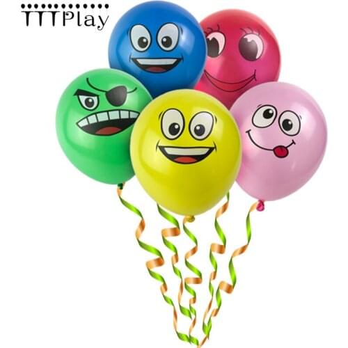 New 12inch Cute Printed Big Eyes Smiley Latex Balloon Happy Birthday Party Decoration Supplies Inflatable Air Ball For Kids Gift