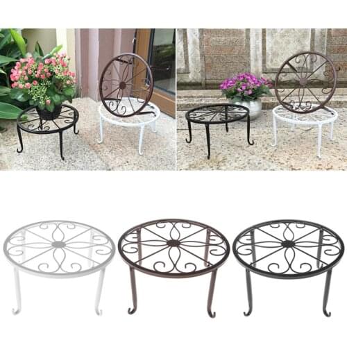 Metal Plant Pot Stand Flowerpot Base Holder Rack Round Indoor Outdoor Home Decor